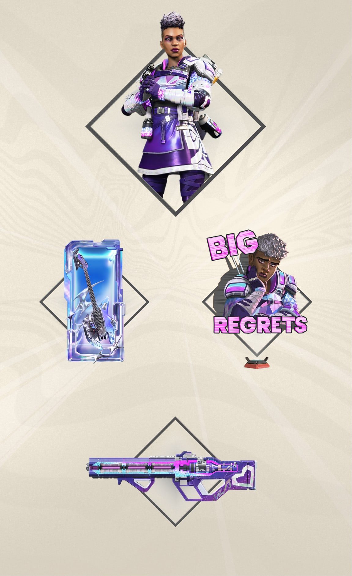 Legend tab asset for Bangalore showing off her battle pass rewards.