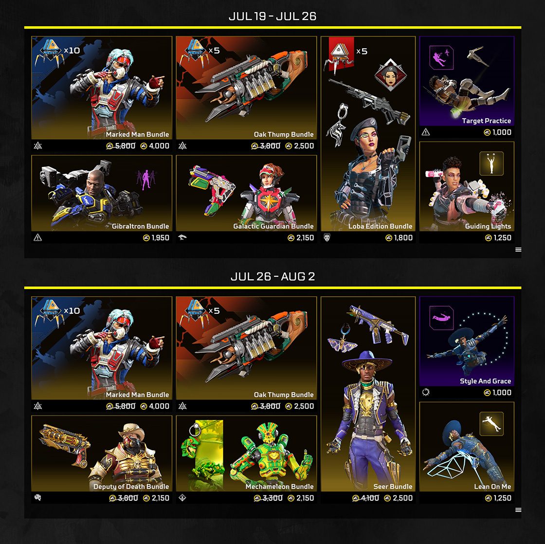 Apex Legends Gaiden Event Anime Skins List