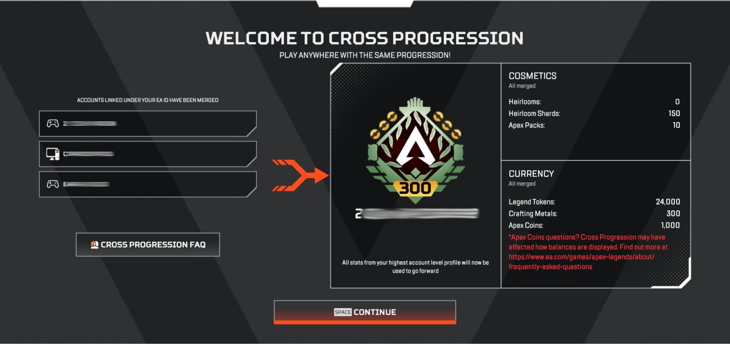 CROSS PROGRESSION IN APEX LEGENDS™ Answer HQ