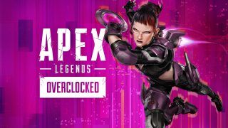 「Apex Legends: オーバークロック」シーズン29のキーアート。アクセルがディスクを手に前方に飛んでいる様子。