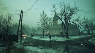 Vista shot of the church in the Battle of the Bulge map 