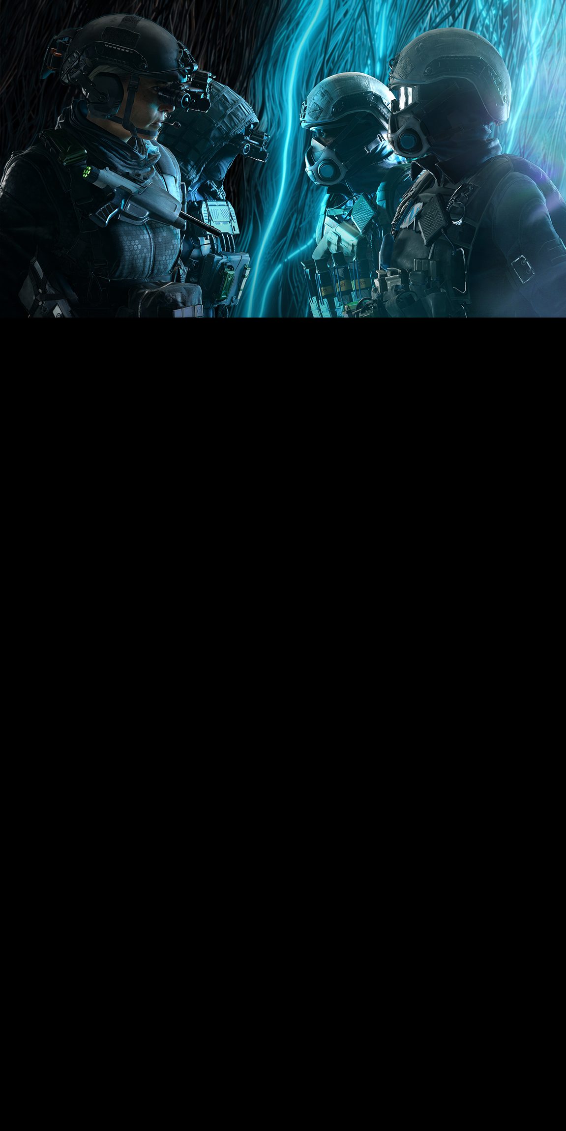 Specialist Casper with the Skin "Marked Man" and his squad fighting a wave of geists