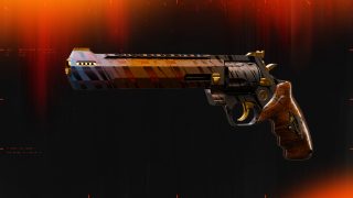 Uma pistola com textura colorida de cobre.