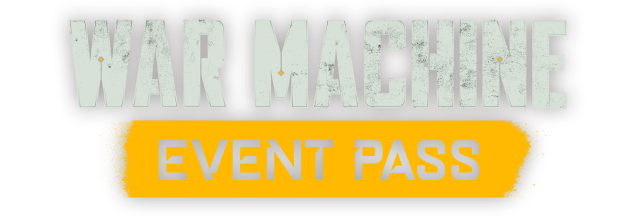 "War Machine Event Pass logo from Battlefield 2042, featuring bold text on a yellow background."