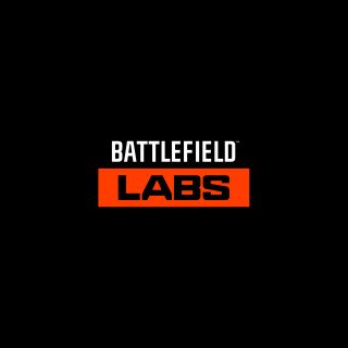 Logo Laboratoriów Battlefield na czarnym tle. 