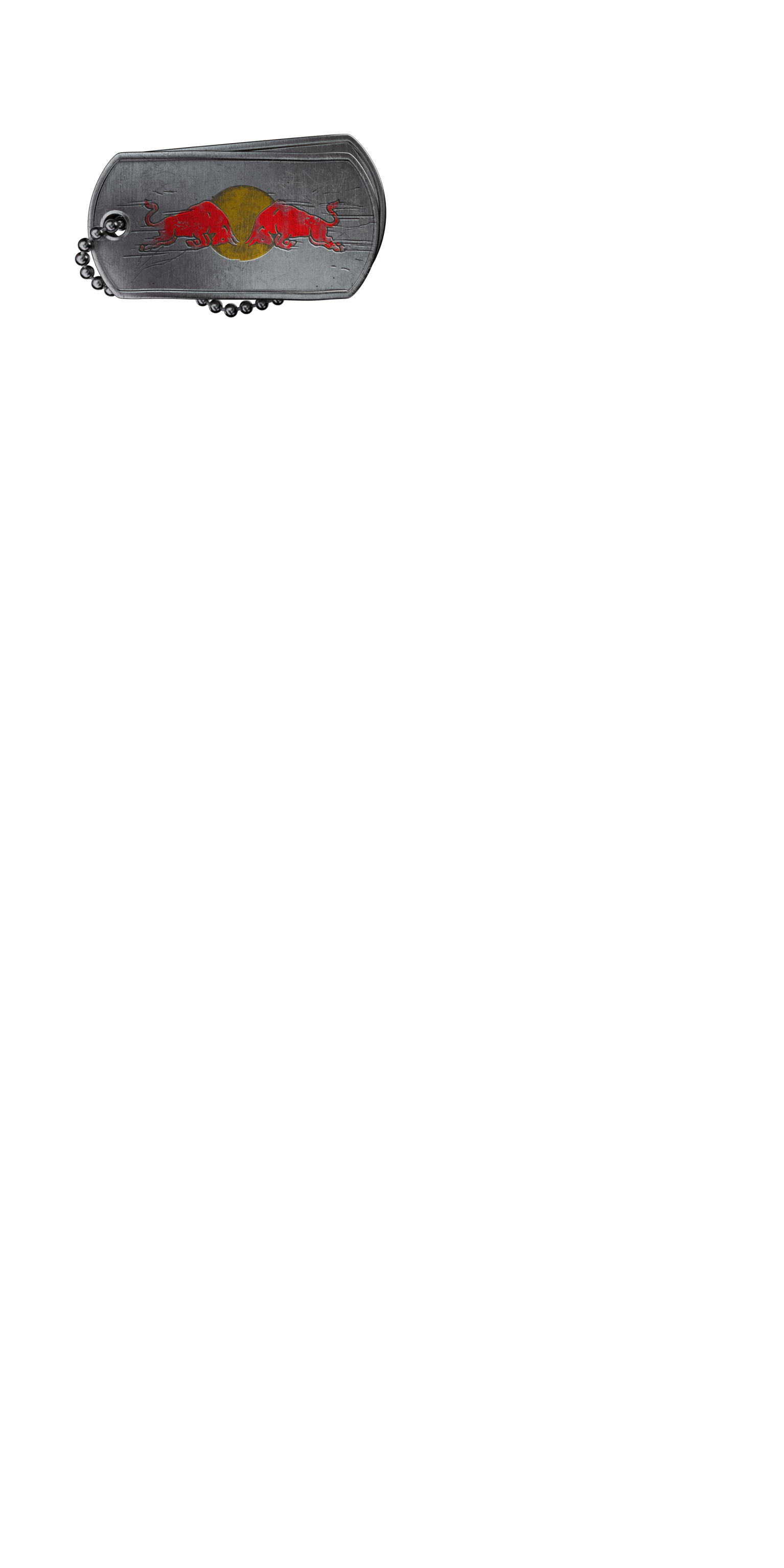 Logo featuring a metallic dog tag with the Red Bull emblem next to a white stylized icon for 2XP, representing a collaboration between Red Bull and Battlefield 6.