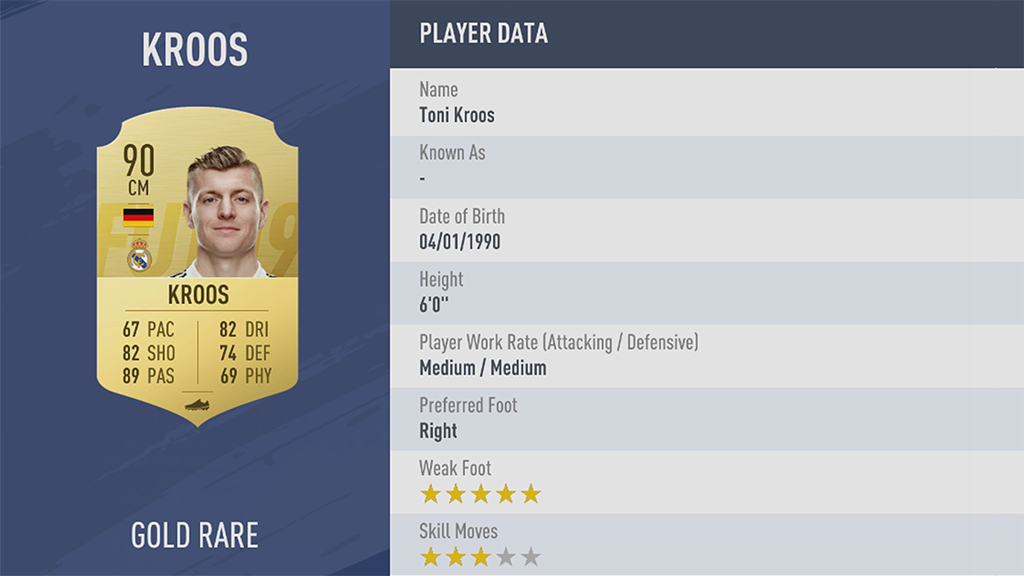 FIFA19 tile large 10 Kroos lg