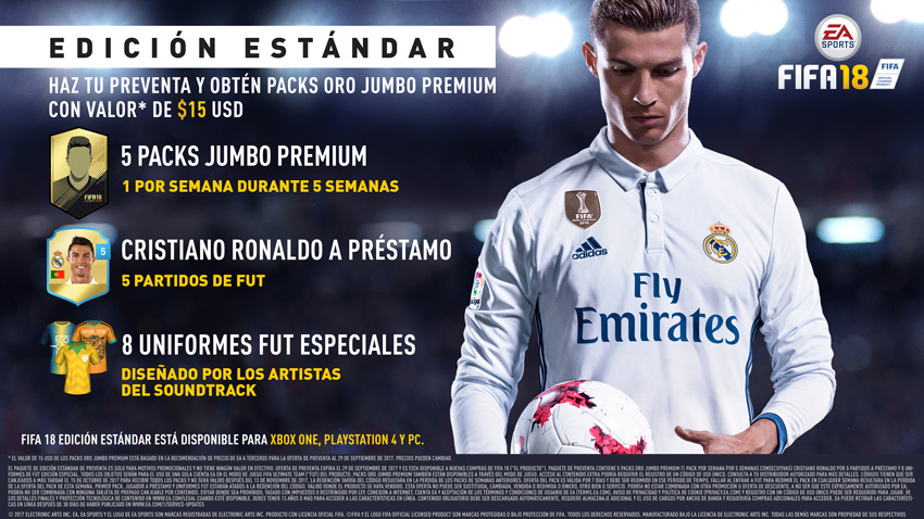 Inseguro prometedor Dar derechos Ofertas de reserva de FIFA 18 - Edición ÍDOLO, Ronaldo y Estándar