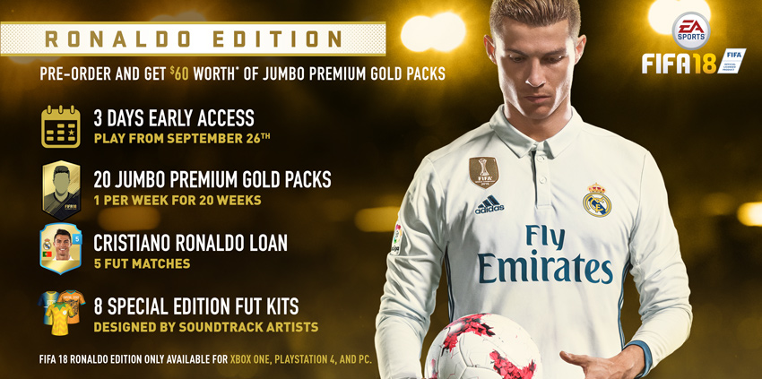 Verhogen Beenmerg tack FIFA 18 Pre-Order Offers - ICON, Ronaldo and Standard Edition
