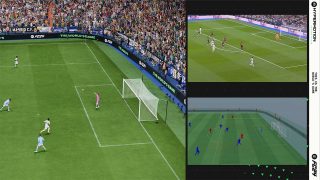 Em uma cobrança de falta em um jogo de futebol, o jogador tenta fazer com  que a bola faça um trajeto curvo, se desviando da barreira de jogadores  entre o ponto de