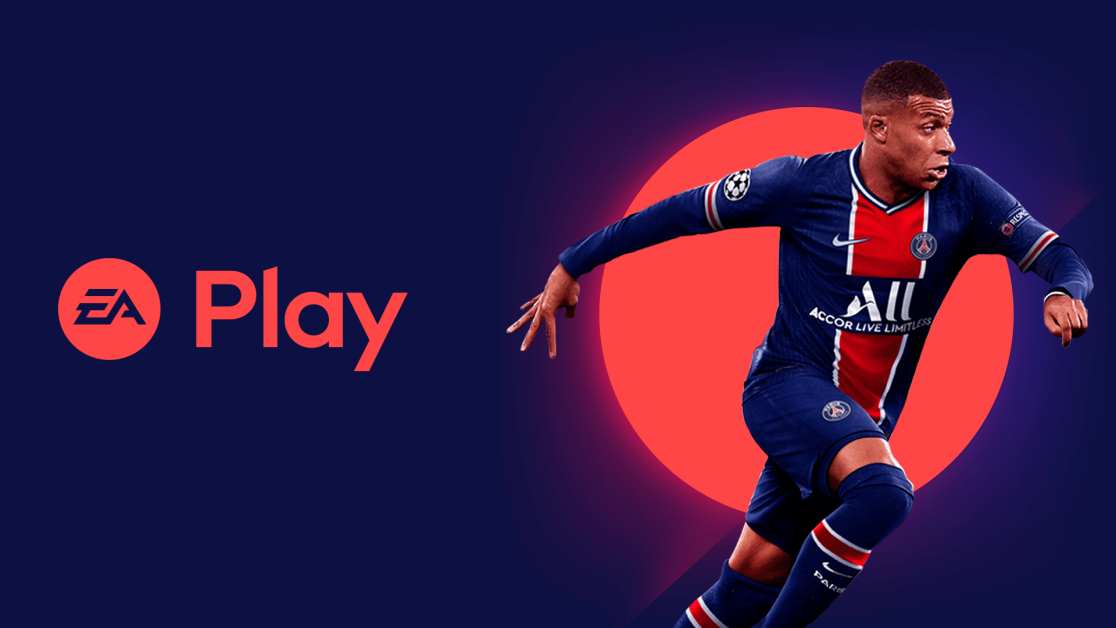 Logo do serviço EA Play, com um jogador de FIFA Divulgação/EA
