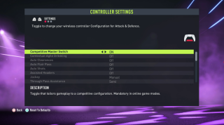 FIFA 21 - Configurações de controle e opções de jogo