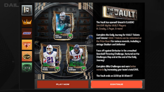 In-game screen featuring a selection of players to claim in the Vault in Madden NFL 25 Mobile's Arctic Blitz