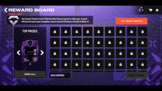 In game screenshot of Team Diamond Reward Board