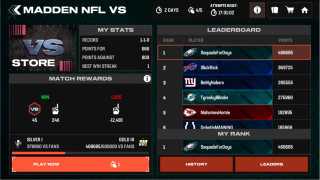 In game screenshot of VS event displaying Leaderboards containing other real players