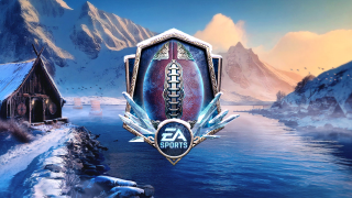 Stylized frozen football with EA SPORTS badge