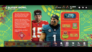 In game screenshot of Super Bowl LIX event displaying challenges and rewards