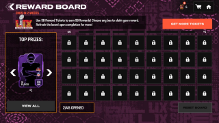 In game screenshot of Reward Board for Super Bowl LIX event 