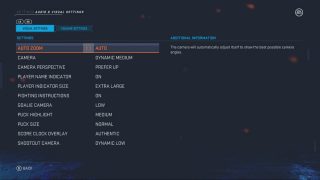 Gameplay settings screen.