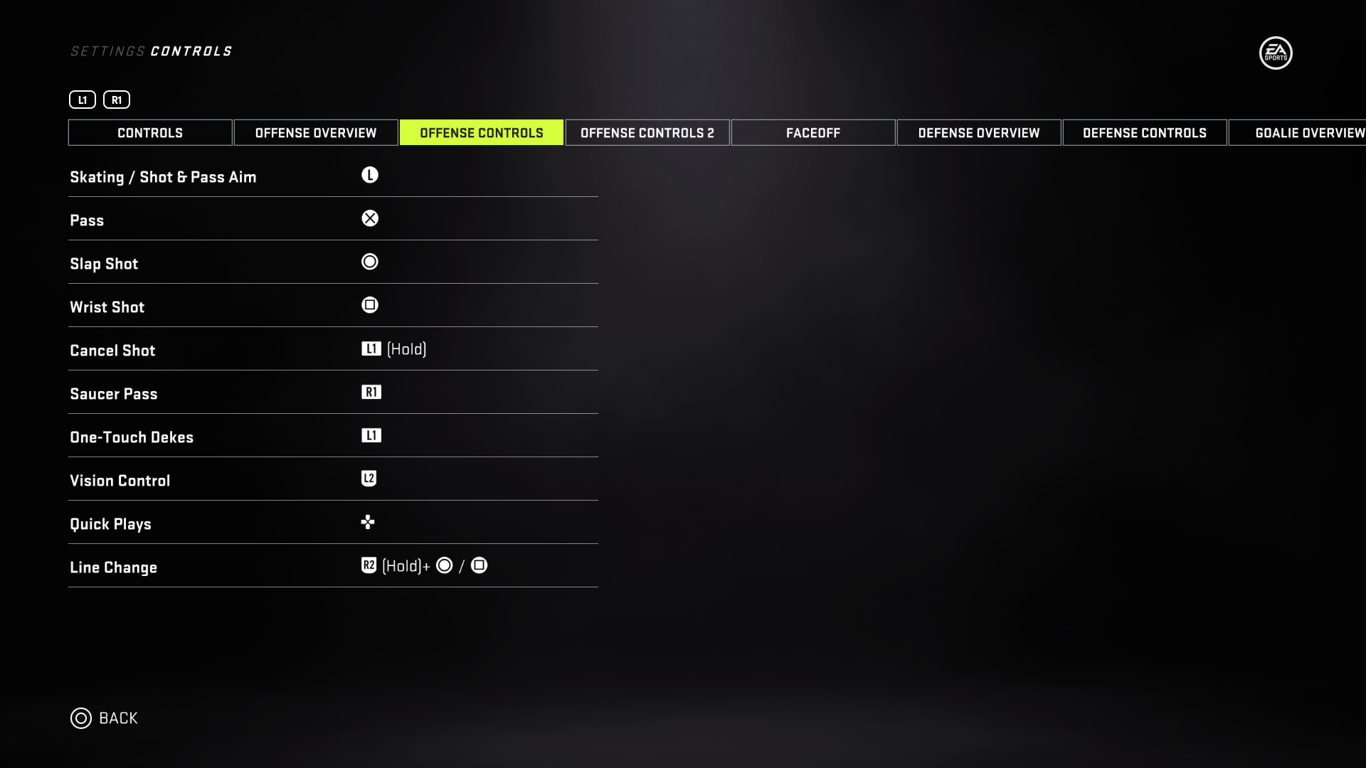 NHL 21 Controller Settings For PS4