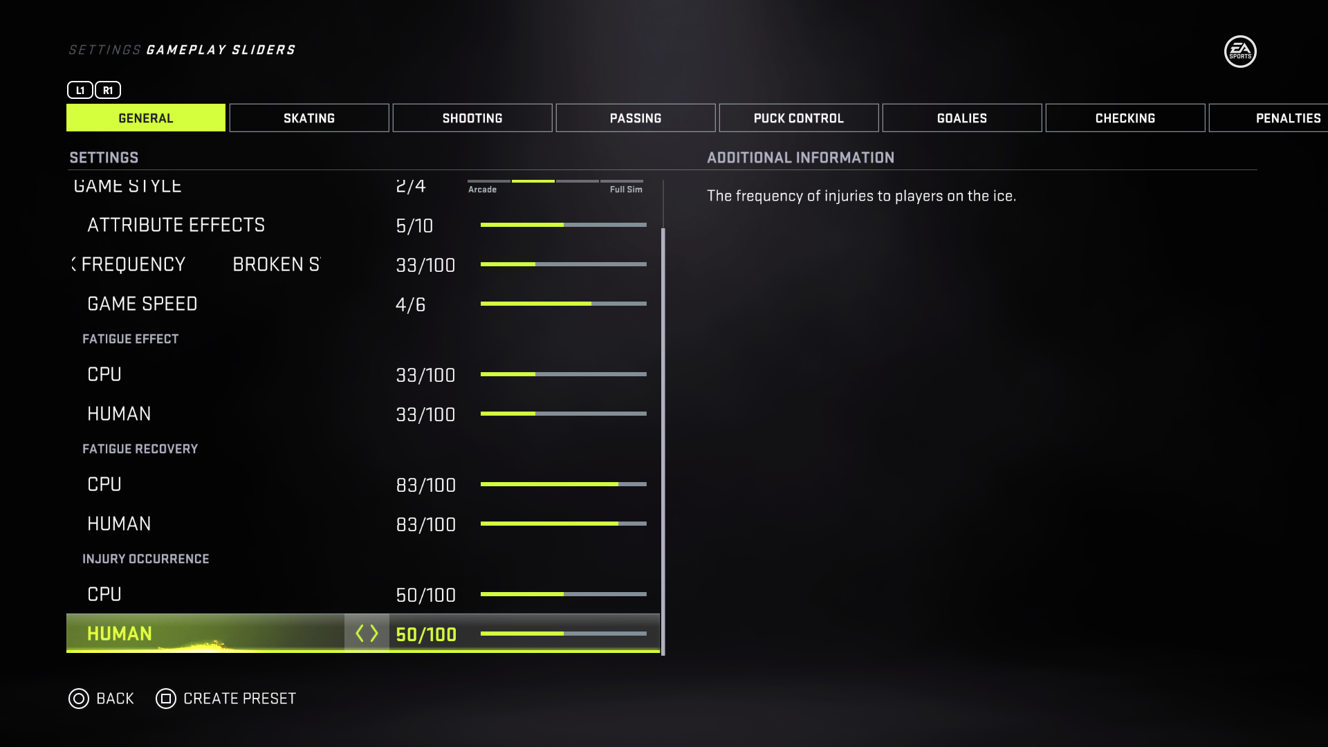 ea nhl 17 ps4 controls