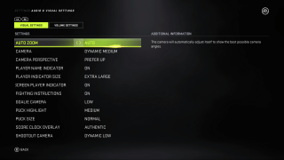 This picture shows the first screen of the Audio & Visual settings menu.