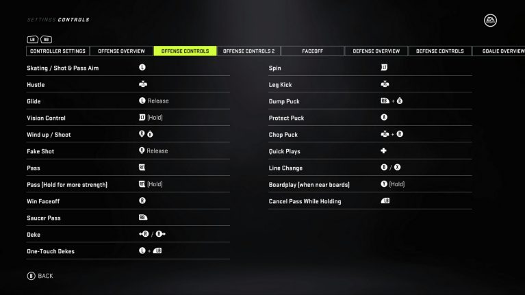 NHL 21 Controller Settings For Xbox One