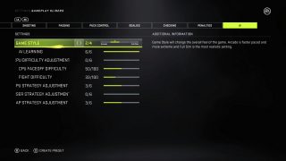 This picture shows the AI Settings listed below.