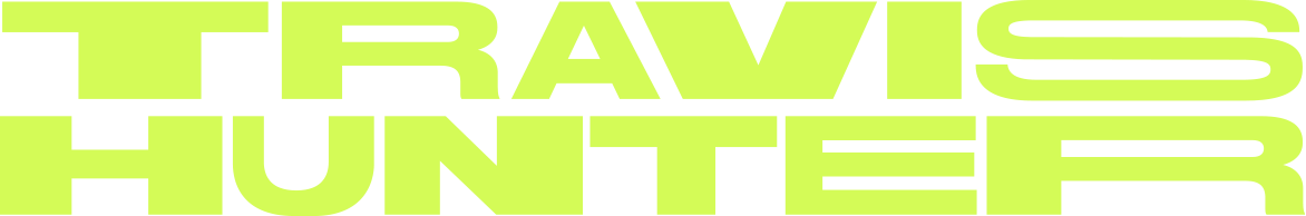 Travis Hunter's name in bright green and bold text