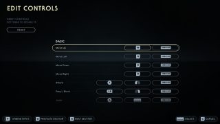 This image shows the Controls settings listed below.