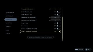 This image shows the Controls settings listed below.