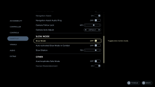 This image shows the Gameplay settings listed below. 