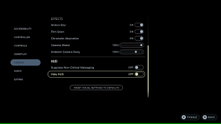 This image shows the Visual settings listed below.