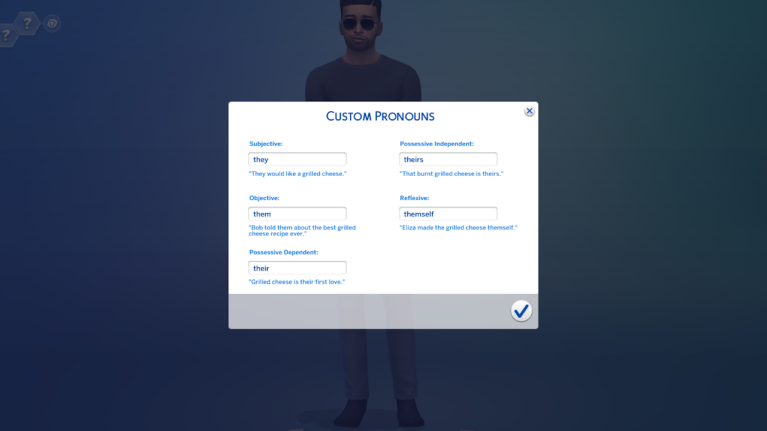 Customizable Pronouns Now Available in The Sims 4