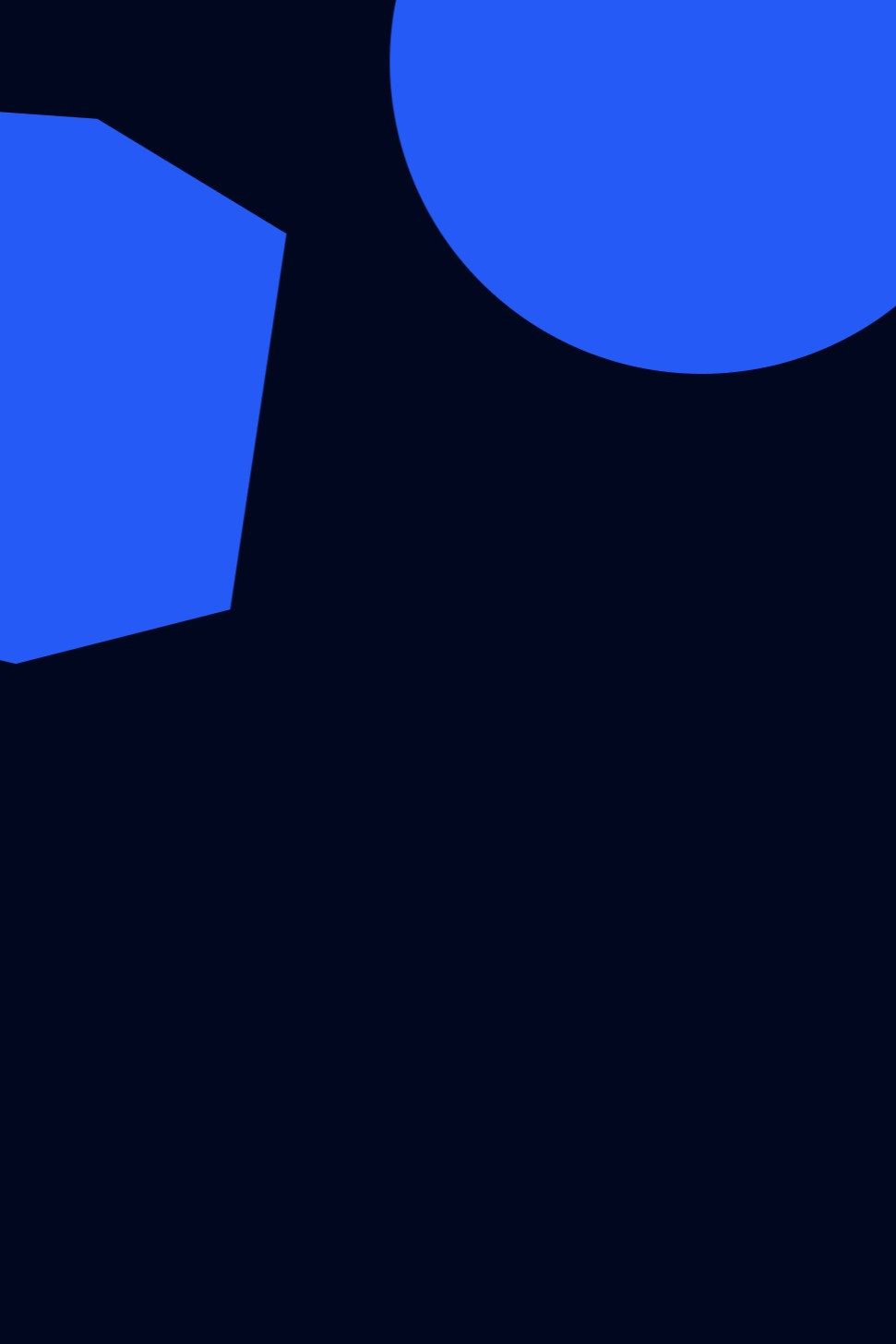 Black background image with three dark blue shapes in the foreground.