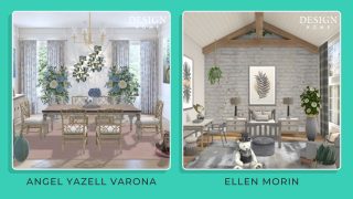 A dining room design by Angel Yazell Varona and a child's bedroom design by Ellen Morin