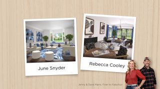 2 living room designs by June Snyder and Rebecca Cooley