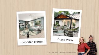 Featured February living room design by Jennifer Troute and outdoor porch design by Diana Willis