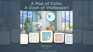 Image featuring various wallpaper designs. The text on the image reads, "A pop of color, A dash of wallpaper!"