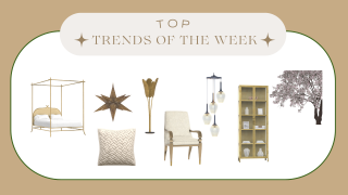 Variety of gold furniture and decor as the top items for the week