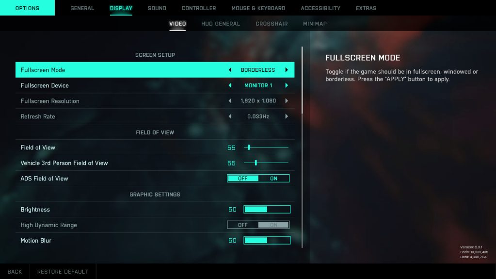 Battlefield 2042 Display Settings for PC An Official EA Site