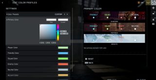 A settings screen from Battlefield 6, showing various color profiles and adjustments.