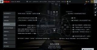 A settings screen from Battlefield 6, displaying various commands mapped out on console controller.