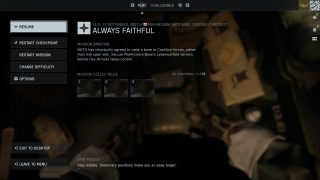 A pause screen from Battlefield 6, showing various user commands and campaign objectives..