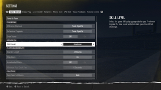 Skill Level Settings in Game Options
