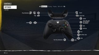 Xbox Series X/S Ballcarrier Offense Controls
