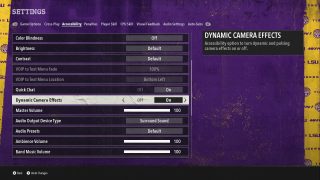 Dynamic Camera Effects Settings in Accessibility