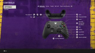 Xbox Series X/S Ballcarrier Offense Controls 