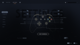 This is a picture of the Controls settings menu.