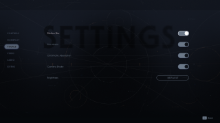 This is a picture of the Visual settings menu.
